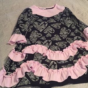 Black white and pink size 6 little lovebirds dress
